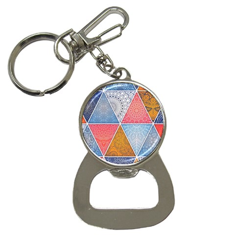 Texture With Triangles Bottle Opener Key Chain from ZippyPress Front