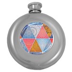 Texture With Triangles Round Hip Flask (5 oz)