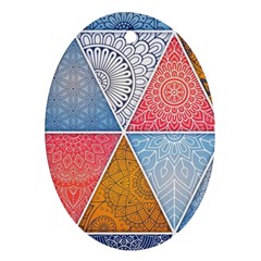 Texture With Triangles Oval Ornament (Two Sides) from ZippyPress Back