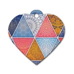 Texture With Triangles Dog Tag Heart (One Side)