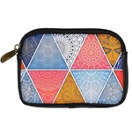 Texture With Triangles Digital Camera Leather Case