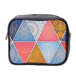 Texture With Triangles Mini Toiletries Bag (Two Sides)