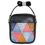 Texture With Triangles Girls Sling Bag