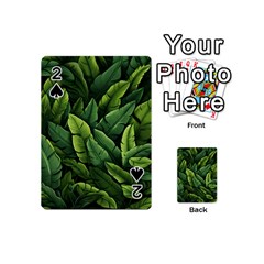 Green leaves Playing Cards 54 Designs (Mini) from ZippyPress Front - Spade2