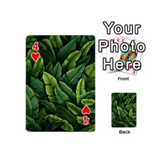 Green leaves Playing Cards 54 Designs (Mini) from ZippyPress Front - Heart4