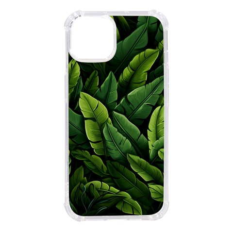 Green leaves iPhone 14 TPU UV Print Case from ZippyPress Front
