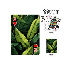 Banana leaves pattern Playing Cards 54 Designs (Mini) from ZippyPress Front - Heart2