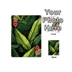 Banana leaves pattern Playing Cards 54 Designs (Mini) from ZippyPress Front - Heart10