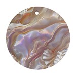 Silk Waves Abstract Round Ornament (Two Sides)