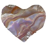 Silk Waves Abstract Large 19  Premium Flano Heart Shape Cushions
