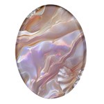 Silk Waves Abstract Oval Glass Fridge Magnet (4 pack)