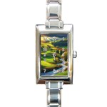 Countryside Landscape Nature Rectangle Italian Charm Watch