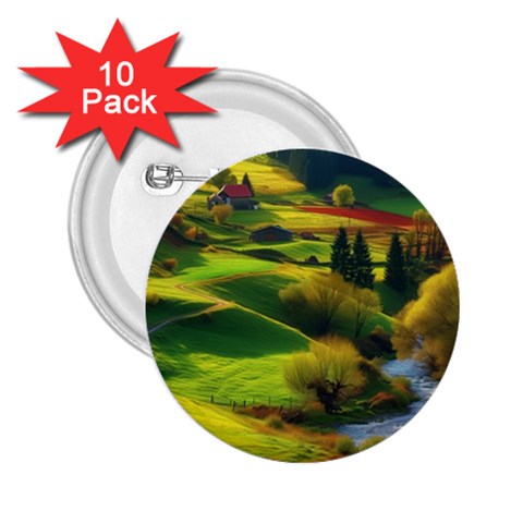 Countryside Landscape Nature 2.25  Buttons (10 pack)  from ZippyPress Front