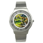 Countryside Landscape Nature Stainless Steel Watch
