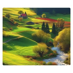 Countryside Landscape Nature Two Sides Premium Plush Fleece Blanket (Small) from ZippyPress 50 x40  Blanket Front