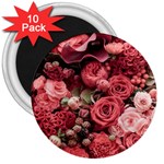 Pink Roses Flowers Love Nature 3  Magnets (10 pack) 
