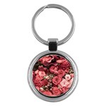 Pink Roses Flowers Love Nature Key Chain (Round)
