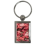 Pink Roses Flowers Love Nature Key Chain (Rectangle)