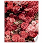 Pink Roses Flowers Love Nature Canvas 16  x 20 