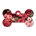 Pink Roses Flowers Love Nature Dog Tag Bone (One Side)