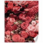 Pink Roses Flowers Love Nature Canvas 11  x 14 