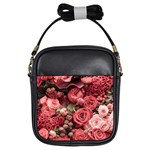 Pink Roses Flowers Love Nature Girls Sling Bag