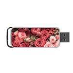 Pink Roses Flowers Love Nature Portable USB Flash (Two Sides)