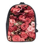 Pink Roses Flowers Love Nature School Bag (XL)