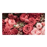 Pink Roses Flowers Love Nature Satin Shawl 45  x 80 