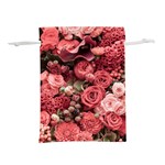 Pink Roses Flowers Love Nature Lightweight Drawstring Pouch (S)