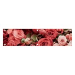 Pink Roses Flowers Love Nature Banner and Sign 4  x 1 
