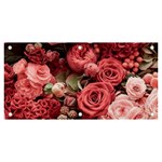 Pink Roses Flowers Love Nature Banner and Sign 6  x 3 