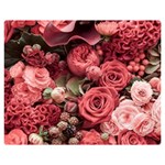 Pink Roses Flowers Love Nature Premium Plush Fleece Blanket (Medium)
