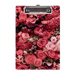Pink Roses Flowers Love Nature A5 Acrylic Clipboard