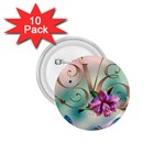 Love Amour Butterfly Colors Flowers Text 1.75  Buttons (10 pack)