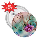Love Amour Butterfly Colors Flowers Text 2.25  Buttons (10 pack) 