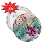 Love Amour Butterfly Colors Flowers Text 2.25  Buttons (100 pack) 