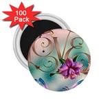 Love Amour Butterfly Colors Flowers Text 2.25  Magnets (100 pack) 