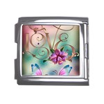 Love Amour Butterfly Colors Flowers Text Mega Link Italian Charm (18mm)