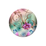 Love Amour Butterfly Colors Flowers Text Magnet 3  (Round)