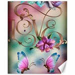 Love Amour Butterfly Colors Flowers Text Canvas 16  x 20 