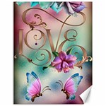 Love Amour Butterfly Colors Flowers Text Canvas 18  x 24 