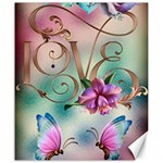 Love Amour Butterfly Colors Flowers Text Canvas 20  x 24 