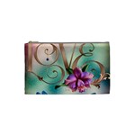 Love Amour Butterfly Colors Flowers Text Cosmetic Bag (Small)