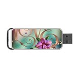 Love Amour Butterfly Colors Flowers Text Portable USB Flash (One Side)