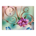 Love Amour Butterfly Colors Flowers Text Two Sides Premium Plush Fleece Blanket (Mini)