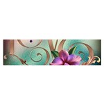 Love Amour Butterfly Colors Flowers Text Oblong Satin Scarf (16  x 60 )
