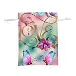 Love Amour Butterfly Colors Flowers Text Lightweight Drawstring Pouch (S)