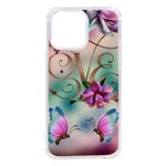 Love Amour Butterfly Colors Flowers Text iPhone 14 Pro Max TPU UV Print Case