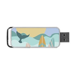 Beach Sea Surfboards Water Sand Drawing  Boho Bohemian Nature Portable USB Flash (Two Sides) from ZippyPress Back